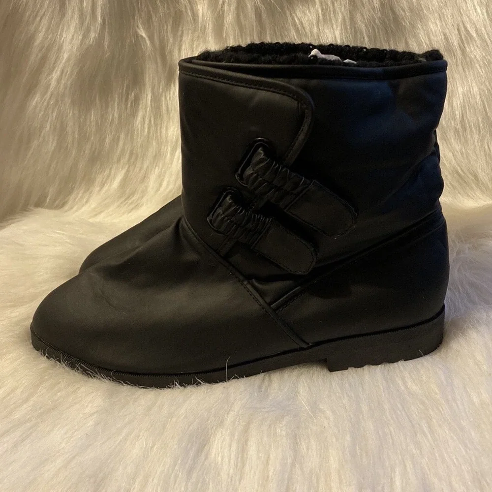 Haband For Her Snow Boots Womens Size 8 M Black Adjustable Winter Shoes
